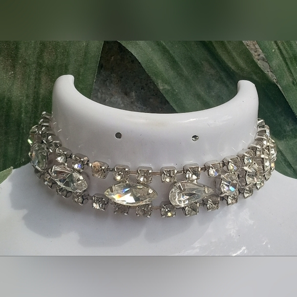 Eisenberg Ice Crystal Clear Rhinestones Signed Vintage Mid Century Bracelet - Picture 3 of 13